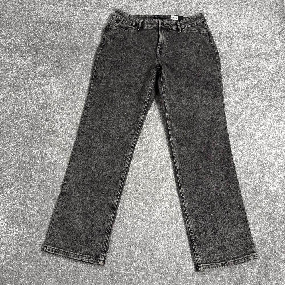 Simply Vera Vera Wang Straight Jeans Womens 12 Charcoal Mid Rise Stretch 32x30